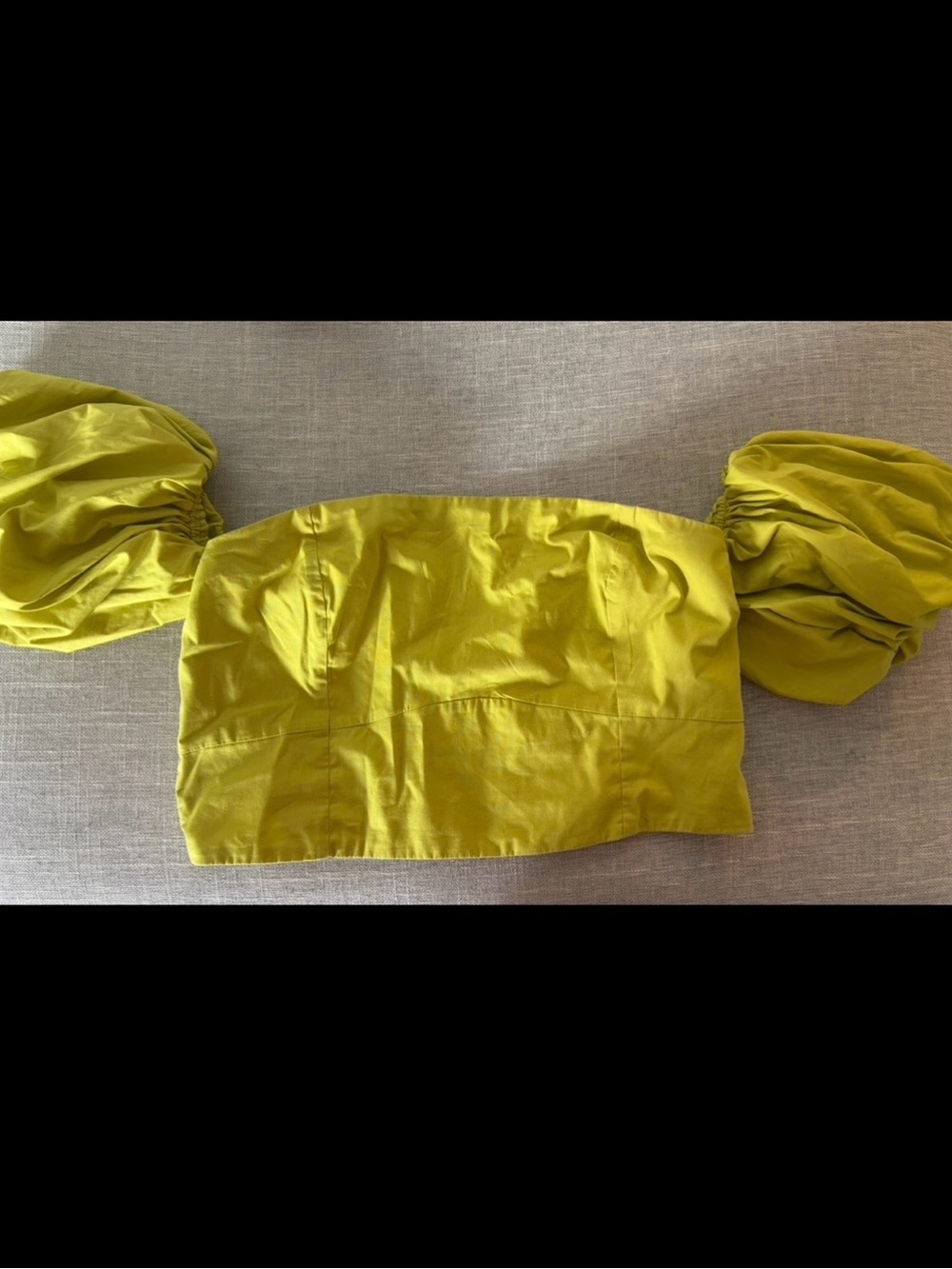 Abercrombie & Fitch Strapless Crop Top with balloon sleeves
